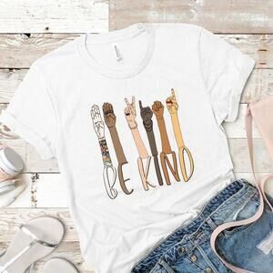 Be Kind ASL Sign Language Graphic Positive Message Unisex T-Shirt